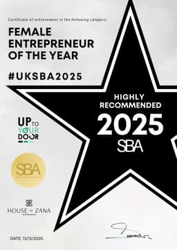 UK Small Business Awards 2025 - Highly Recommended, Female Entrepreneur of the Year